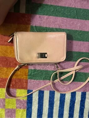 Women’s Pink Crossbody Wallet Purse - Sleek Pale Pink Shoulder Bag